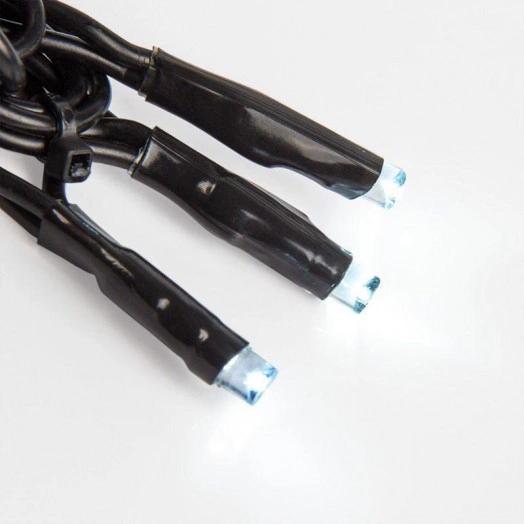 Гирлянда светодиодная "Твинкл Лайт" 10м 100LED бел. 10Вт 220В IP65 с контроллером 8 режимов провод черн. ПВХ Neon-Night 303-135