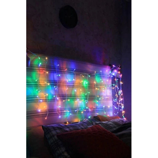 Гирлянда Занавес 200LED провод 3м IP20 мультиколор с контроллером Космос KOC_CUR200LED_RGB
