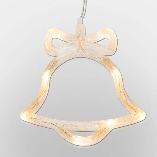 Фигура светодиодная "Колокольчик" 200х160х10мм 8LED тепл. бел. 1Вт 4.5В IP20 на присоске элементы питания 3хAAA (в компл.) Neon-Night 501-012