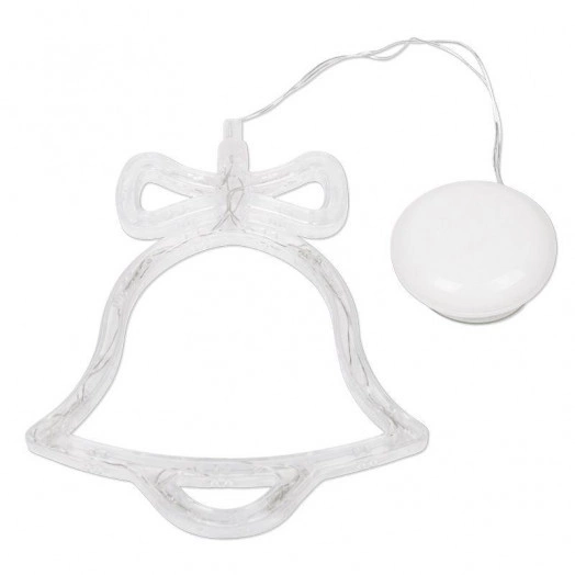 Фигура светодиодная "Колокольчик" 200х160х10мм 8LED тепл. бел. 1Вт 4.5В IP20 на присоске элементы питания 3хAAA (в компл.) Neon-Night 501-012