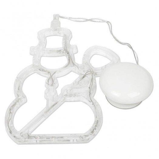 Фигура светодиодная "Снеговик" 195х150х10мм 8LED бел. 1Вт 4.5В IP20 на присоске элементы питания 3хAAA (в компл.) Neon-Night 501-013