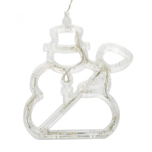 Фигура светодиодная "Снеговик" 195х150х10мм 8LED бел. 1Вт 4.5В IP20 на присоске элементы питания 3хAAA (в компл.) Neon-Night 501-013