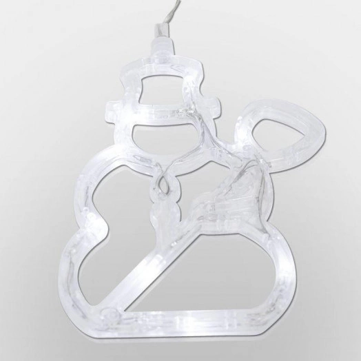 Фигура светодиодная "Снеговик" 195х150х10мм 8LED бел. 1Вт 4.5В IP20 на присоске элементы питания 3хAAA (в компл.) Neon-Night 501-013