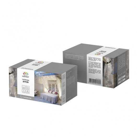 Гирлянда "Светодиодный дождь" с контроллером 1.5х1.5м 144LED бел. прозр. провод 12Вт 230В IP20 NEON-NIGHT 235-035