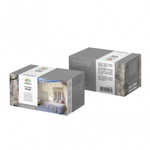 Гирлянда "Светодиодный дождь" с контроллером 1.5х1м 96LED бел. прозр. провод 8Вт 230В IP20 NEON-NIGHT 235-025