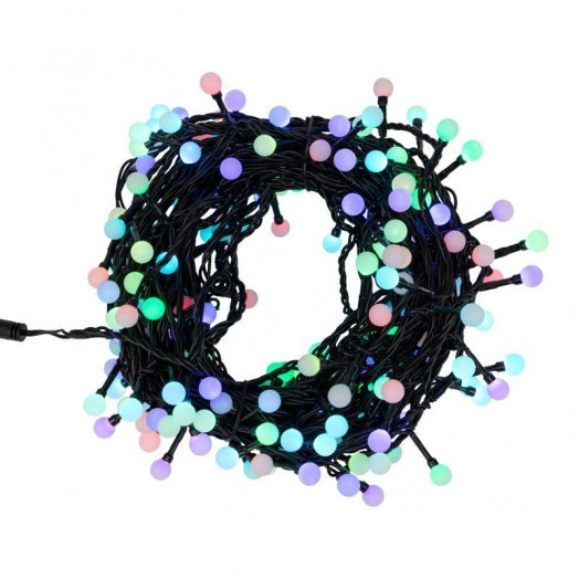 Гирлянда "Мультишарики" 20мх13мм 200LED RGB провод черн. ПВХ 58Вт 220В IP44 Neon-Night 303-509-1