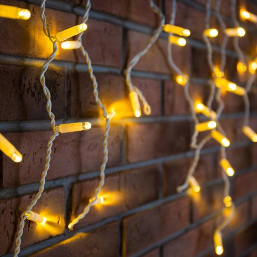 Гирлянда светодиодная "Айсикл" (бахрома) 4.8х0.6м 152LED тепл. бел. 9.5Вт 230В IP65 провод бел. Neon-Night 255-138-6