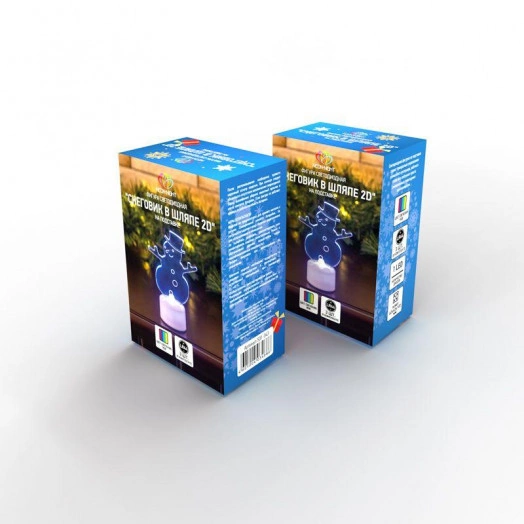 Фигура светодиодная "Снеговик в шляпе" 10см 1LED RGB 1.5Вт 4.5В IP20 на подставке элементы питания 3хAG13(LR44) (в компл.) Neon-Night 501-043