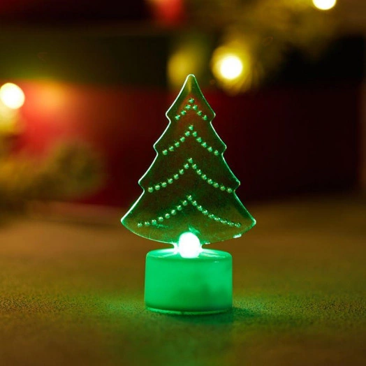 Фигура светодиодная "Елочка 2D" 10см 1LED RGB 1.5Вт 4.5В IP20 на подставке элементы питания 3хAG13(LR44) (в компл.) Neon-Night 501-045