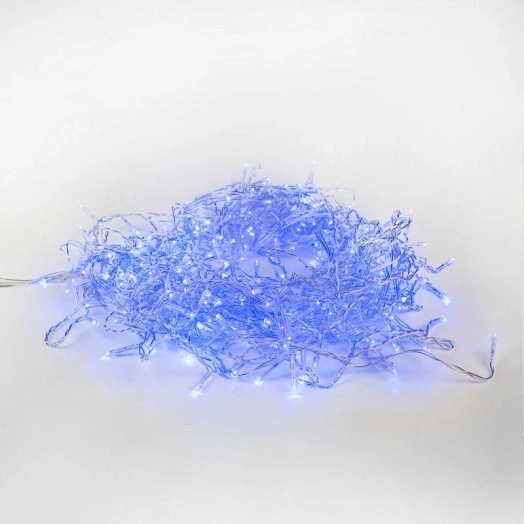 Гирлянда светодиодная "Твинкл Лайт" 15м 120LED син. 10Вт 230В IP20 с контроллером 8 режимов провод темн. зел. ПВХ Neon-Night 303-053