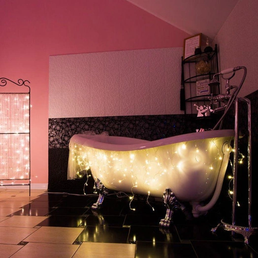 Гирлянда светодиодная универсальная 10м 100LED тепл. бел. 4Вт IP20 с контроллером 8 режимов провод прозр. ПВХ Neon-Night 303-063