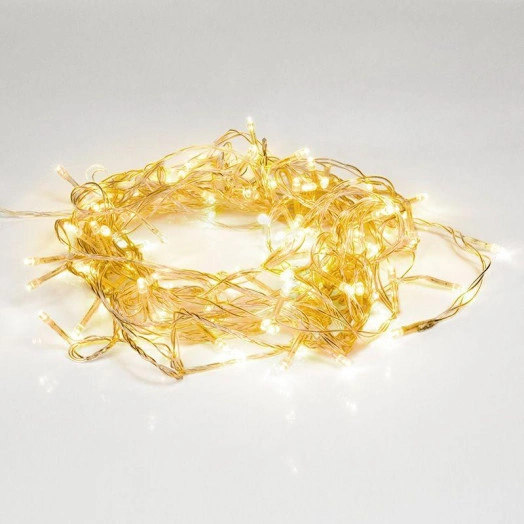 Гирлянда светодиодная универсальная 10м 100LED тепл. бел. 4Вт IP20 с контроллером 8 режимов провод прозр. ПВХ Neon-Night 303-063