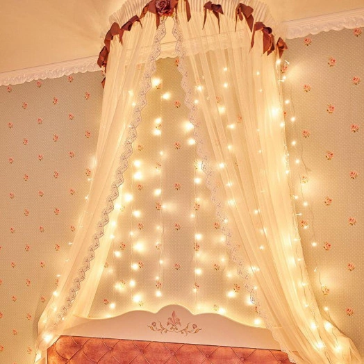 Гирлянда светодиодная "Светодиодный Дождь" 2х3м 240LED тепл. бел. 12Вт 230В IP65 свечение с динамикой провод прозр. Neon-Night 235-066