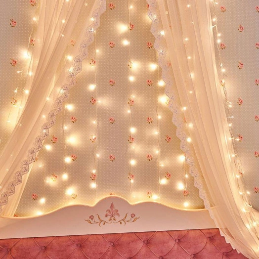 Гирлянда светодиодная "Светодиодный Дождь" 2х3м 240LED тепл. бел. 12Вт 230В IP65 свечение с динамикой провод прозр. Neon-Night 235-066