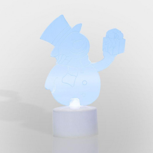 Фигура светодиодная "Снеговик с подарком 2D" 1LED RGB 1.5Вт IP20 на подставке элементы питания 3хAG13(LR44) (в компл.) Neon-Night 501-054