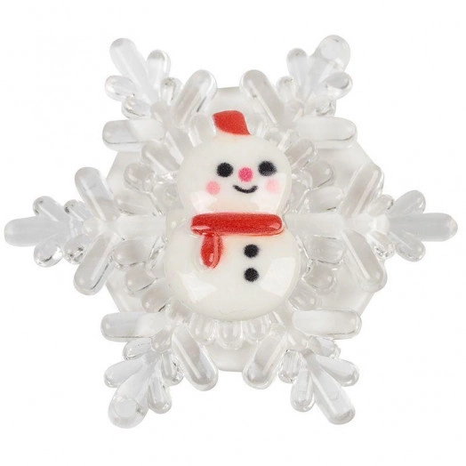 Фигура светодиодная "Снеговик на снежинке" RGB на присоске 5.5х5.5см Neon-Night 501-038