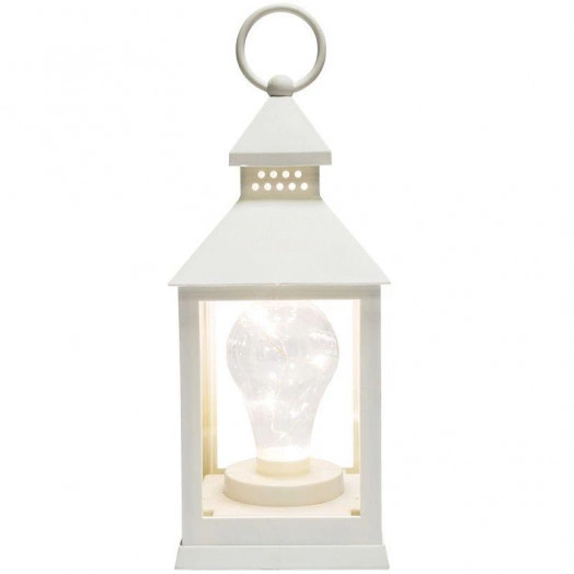 Фонарь декоративный со свечкой бел. корпус 10.5х10.5х24см тепл. бел. Neon-Night 513-052