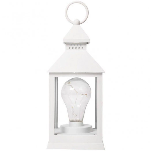 Фонарь декоративный со свечкой бел. корпус 10.5х10.5х24см тепл. бел. Neon-Night 513-052