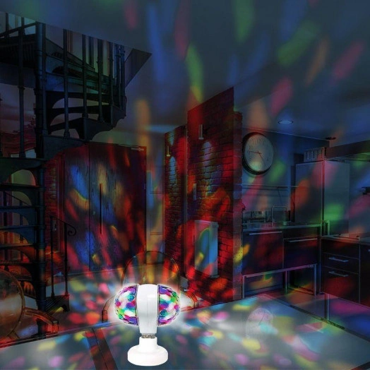 Диско-лампа светодиодная двойная Е27 подставка с цоколем Е27 в комплекте 230В NEON-NIGHT 601-250