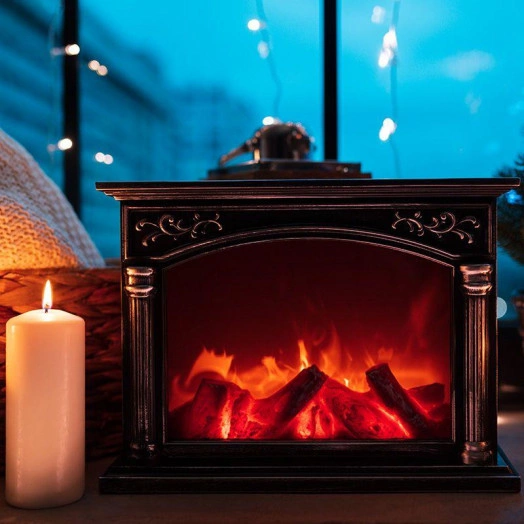 Камин светодиодный "Классика" 33х12х24см эффект живого огня элементы питания 3хC (не в компл.) Neon-Night 511-030