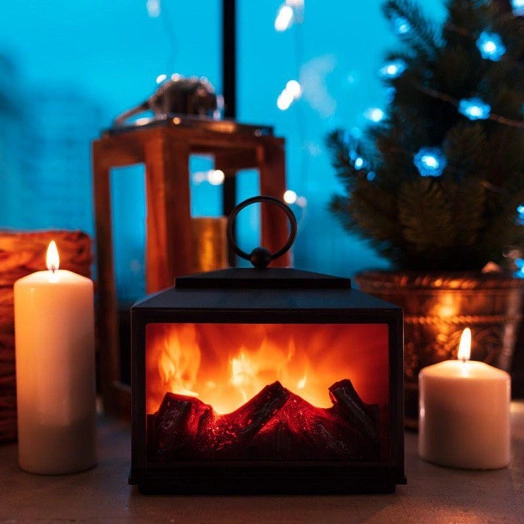 Камин светодиодный "Сканди" 18х9х16см эффект живого огня элементы питания 3хC (не в компл.) Neon-Night 511-033