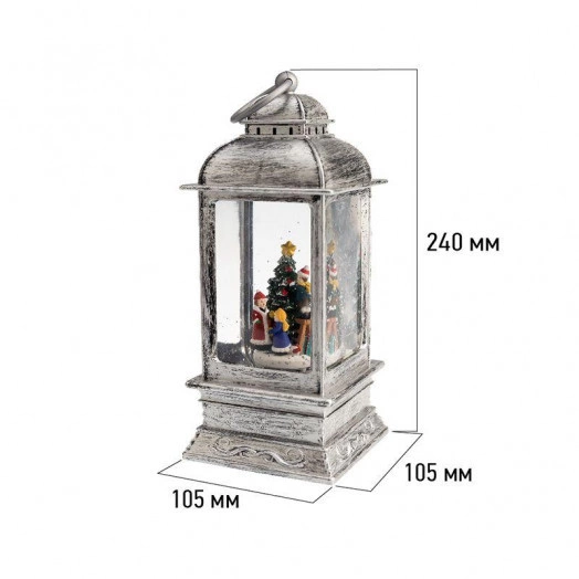 Фонарь декоративный с эффектом снегопада и подсветкой "Рождество" бел. NEON-NIGHT 501-065