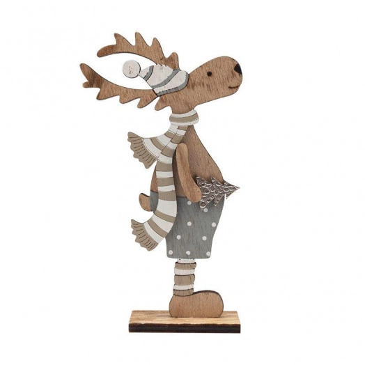 Фигура деревянная "Рождественский Олень" синий 10.5х4х18см NEON-NIGHT 504-005