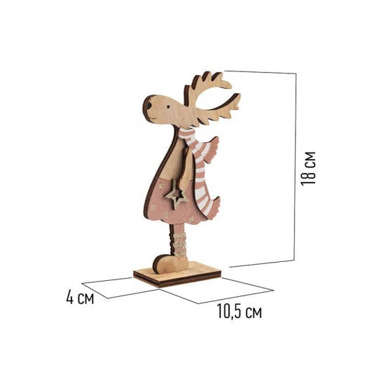 Фигура деревянная "Рождественский Олень" 10.5х18см Neon-Night 504-006