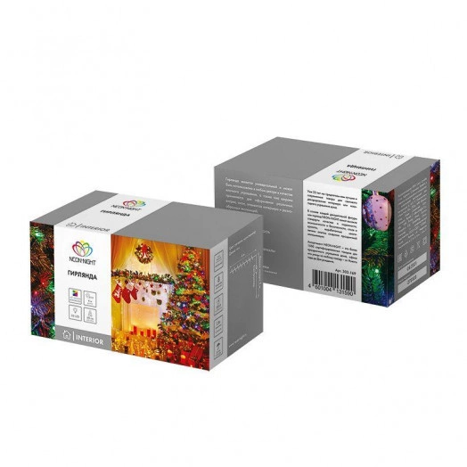 Гирлянда светодиодная "Твинкл Лайт" 4м 25LED мультиколор 7.4Вт IP20 провод прозр. ПВХ Neon-Night 303-169