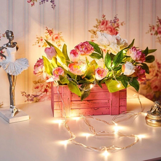 Гирлянда светодиодная "Твинкл Лайт" 4м 25LED тепл. бел. 7.4Вт IP20 провод прозр. ПВХ Neon-Night 303-166