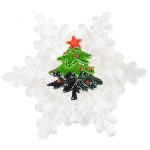 Фигура светодиодная "Елочка на снежинке" RGB на присоске 9.5х9.5см Neon-Night 501-037