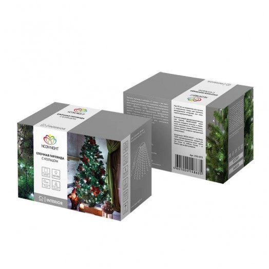 Гирлянда светодиодная елочная с кольцом 7 нитей х1.5м 105LED бел. 5.5Вт 230В IP20 не соединяется Neon-Night 235-075