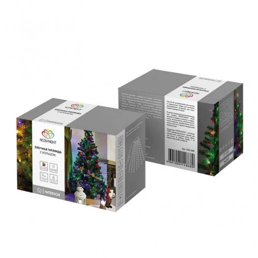 Гирлянда светодиодная елочная с кольцом 7 нитей х1.8м 126LED мультиколор 6.5Вт 230В IP20 не соединяется Neon-Night 235-089