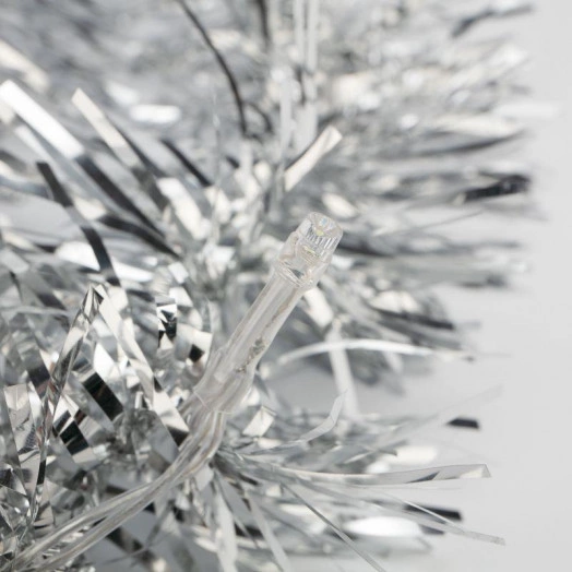 Гирлянда светодиодная "Мишура" 1.5м 10LED серебр. бел. 0.1Вт IP20 провод прозр. ПВХ элементы питания 2хAA (не в компл.) Neon-Night 304-011