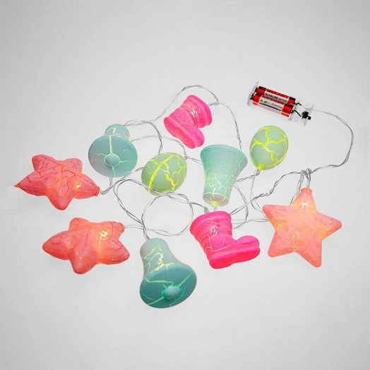 Гирлянда светодиодная "Новый год" 1.5м 10LED тепл. бел. 0.1Вт IP20 провод прозр. ПВХ элементы питания 2хAA (не в компл.) Neon-Night 303-081