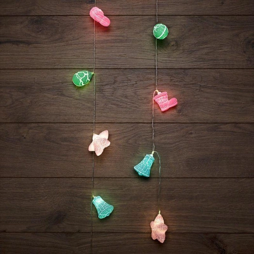 Гирлянда светодиодная "Новый год" 1.5м 10LED тепл. бел. 0.1Вт IP20 провод прозр. ПВХ элементы питания 2хAA (не в компл.) Neon-Night 303-081