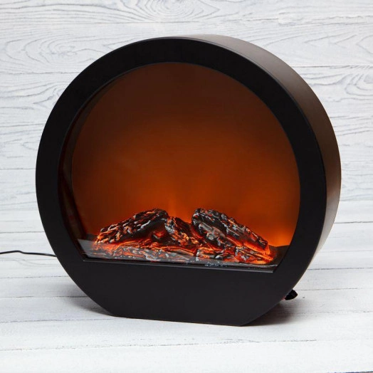 Камин светодиодный "Лаунж" 35.3х12.4х33.7см с эффектом живого огня с адаптером питания и батарейками 4хAA (не в комплекте) Neon-Night 513-038