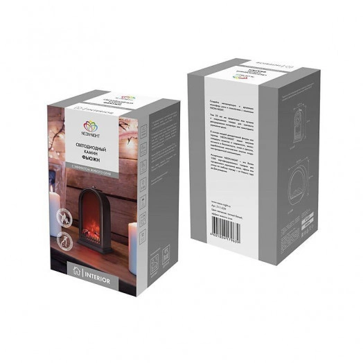 Камин светодиодный "Фьюжн" 14.7х11.7х25см эффект живого огня USB элементы питания 2хC (не в компл.) Neon-Night 511-039