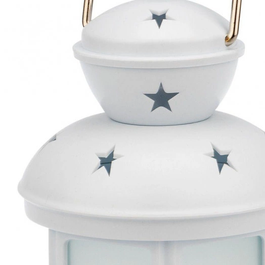 Фонарь декоративный 12х12х20.6см тепл. бел. с эффектом пламени свечи корпус бел. Neon-Night 513-067