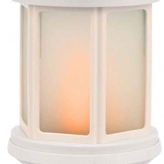 Фонарь декоративный 12х12х20.6см тепл. бел. с эффектом пламени свечи корпус бел. Neon-Night 513-067