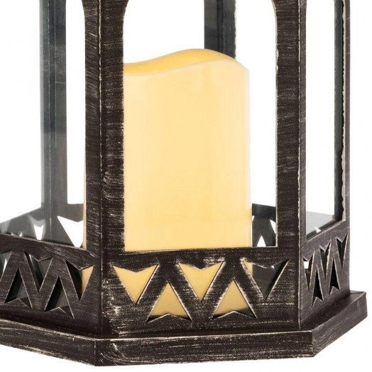 Фонарь декоративный со свечой 18х16.5х31см тепл. бел. корпус черн. Neon-Night 513-056