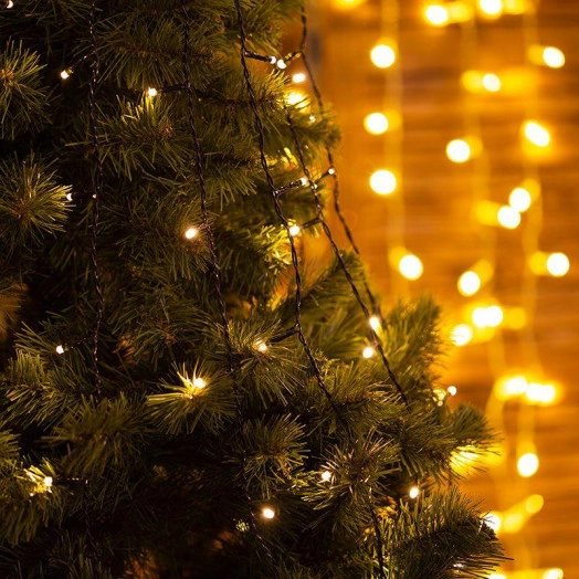 Гирлянда светодиодная елочная с кольцом 7 нитей х1.5м 105LED тепл. бел. 5.5Вт IP20 не соединяется Neon-Night 235-076