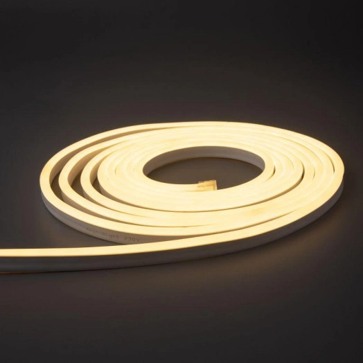 Шнур светодиодный гибкий неон LED SMD 8х16мм 120LED/м двустор. тепл. бел. 5м Neon-Night 131-006