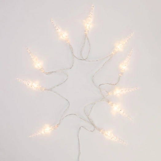 Гирлянда светодиодная "Сосульки" 1.5м 10LED тепл. бел. 0.1Вт IP20 провод прозр. ПВХ элементы питания 2хAA (не в компл.) Neon-Night 303-093