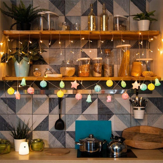 Гирлянда светодиодная "Карамельки" 1.5м 10LED тепл. бел. 0.1Вт IP20 провод прозр. ПВХ элементы питания 2хAA (не в компл.) Neon-Night 303-082