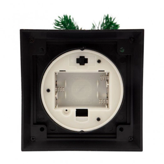 Фонарь декоративный со свечкой и шишкой черн. корпус 10.7x10.7x23.5см тепл. бел. Neon-Night 513-047