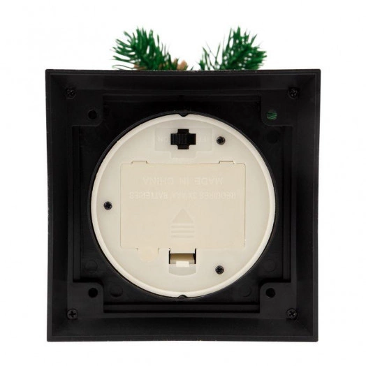 Фонарь декоративный со свечкой и шишкой черн. корпус 10.7x10.7x23.5см тепл. бел. Neon-Night 513-047