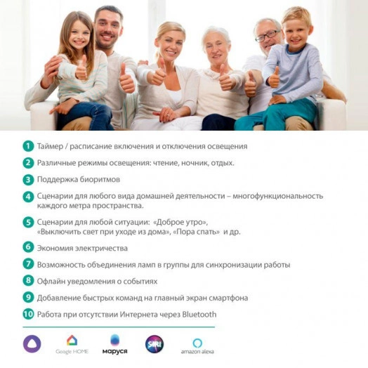 Лампа светодиодная эл. Smart Home LSH7/G45/RGBСW/Е27/WIFI 7Вт Е27 RGB+DIM+CW 220В WiFi Camelion 14501