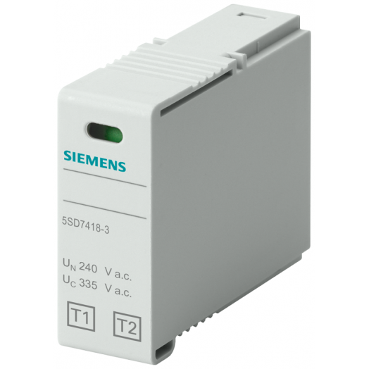 Модуль втычной t1/t2 l-n номинальное напряжение un 240В AC uc 335В AC iimp 125кА только для 5sd7413-2 (3) и 5sd7414-2 (3) Siemens 5SD74183