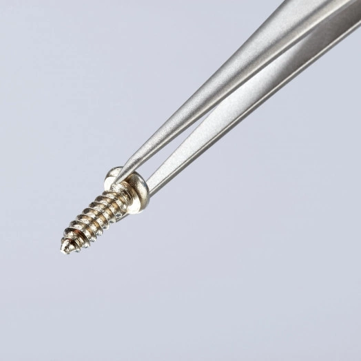 Пинцет захватный прецизионный заострённые гладкие губки L-120 мм титан нержавеющий антимагнитный кислотостойкий KN-922305